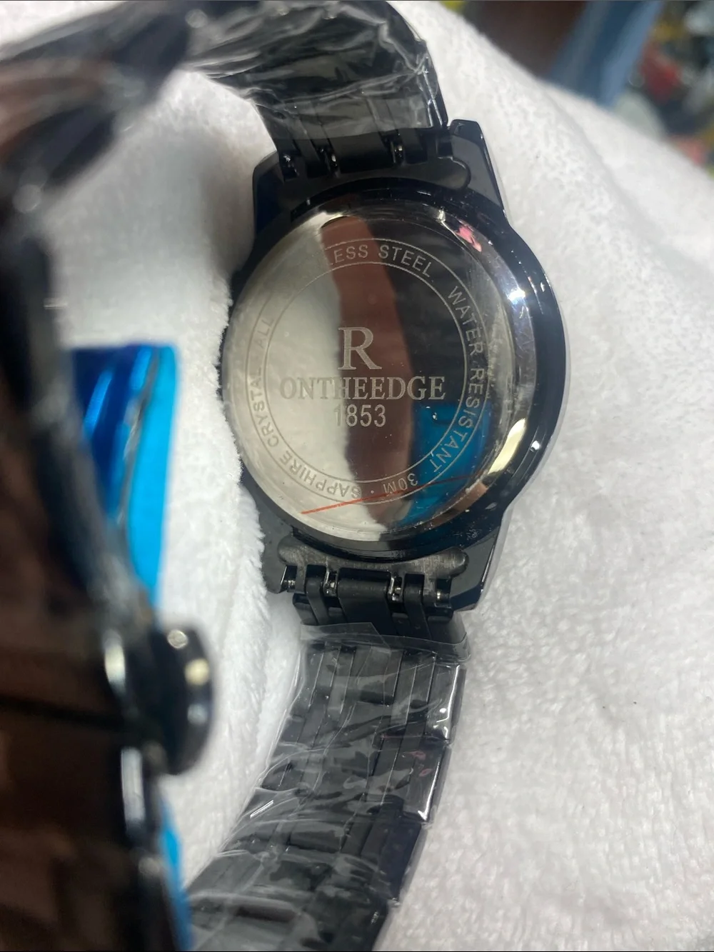 ONTHEEDGE  -  Black Stainless Mechanical Skeleton Watch
